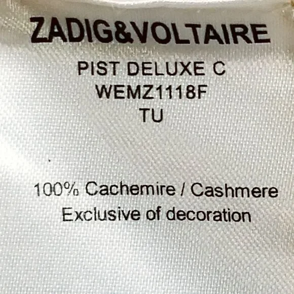 Zadig & Voltaire Poncho Cape Sleeve Cashmere Sweater Brown One Size Turtleneck - Picture 9 of 9